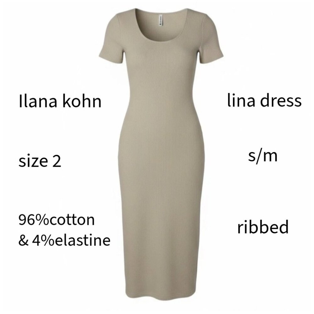 Ilana Kohn,  dress, putty color( gray beich), size 2, strechy, cotton